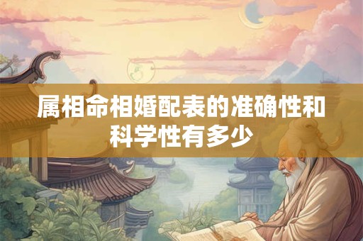 属相命相婚配表的准确性和科学性有多少