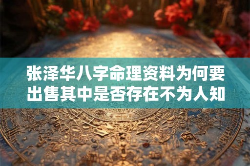 张泽华八字命理资料为何要出售其中是否存在不为人知的秘密