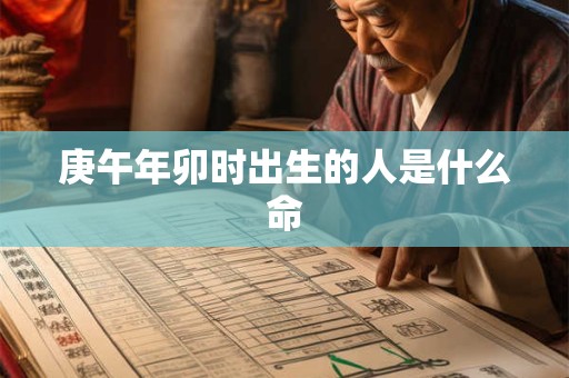 庚午年卯时出生的人是什么命