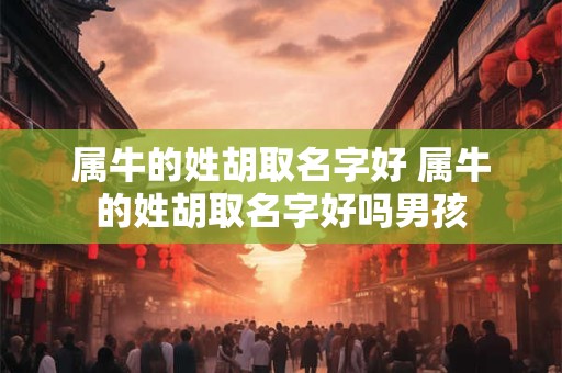 属牛的姓胡取名字好 属牛的姓胡取名字好吗男孩