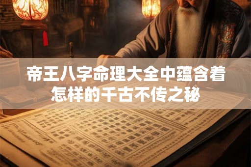 帝王八字命理大全中蕴含着怎样的千古不传之秘