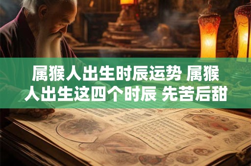 属猴人出生时辰运势 属猴人出生这四个时辰 先苦后甜