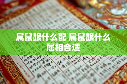 属鼠跟什么配 属鼠跟什么属相合适