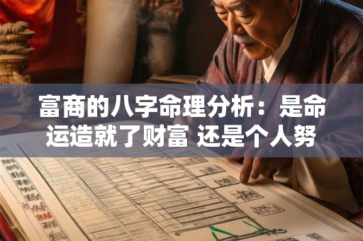 富商的八字命理分析：是命运造就了财富 还是个人努力决定一切