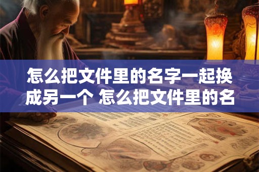 怎么把文件里的名字一起换成另一个 怎么把文件里的名字一起换成另一个手机