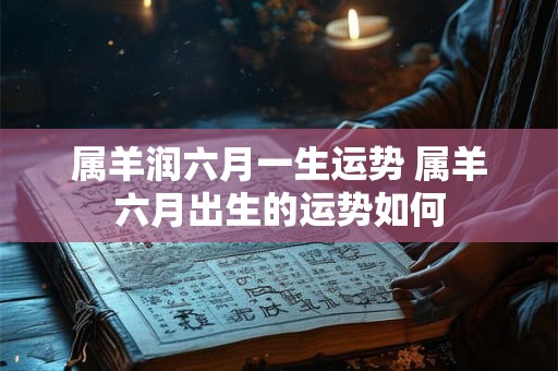 属羊润六月一生运势 属羊六月出生的运势如何