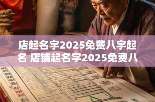 店起名字2025免费八字起名 店铺起名字2025免费八字起名周易
