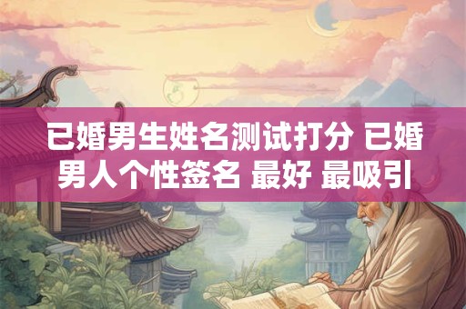 已婚男生姓名测试打分 已婚男人个性签名 最好 最吸引人的