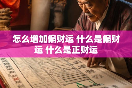 怎么增加偏财运 什么是偏财运 什么是正财运
