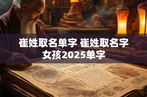 崔姓取名单字 崔姓取名字女孩2025单字