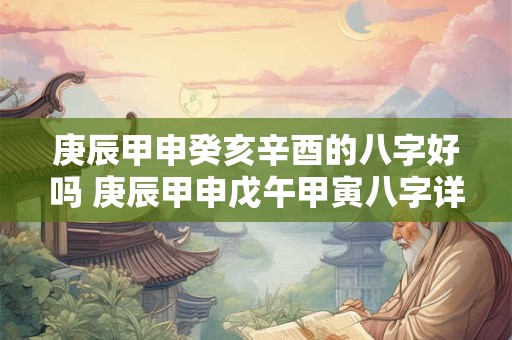 庚辰甲申癸亥辛酉的八字好吗 庚辰甲申戊午甲寅八字详解