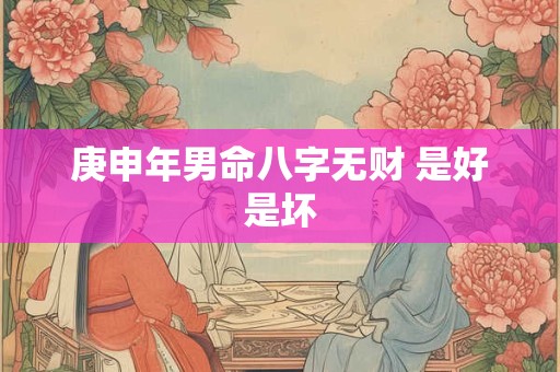 庚申年男命八字无财 是好是坏