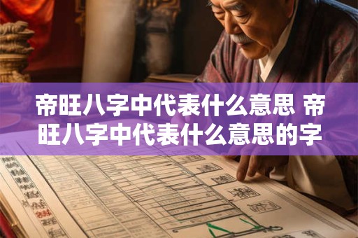 帝旺八字中代表什么意思 帝旺八字中代表什么意思的字