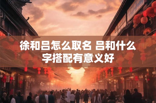徐和吕怎么取名 吕和什么字搭配有意义好 徐和吕怎么取名 吕和什么字搭配有意义好