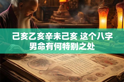 己亥乙亥辛未己亥 这个八字男命有何特别之处