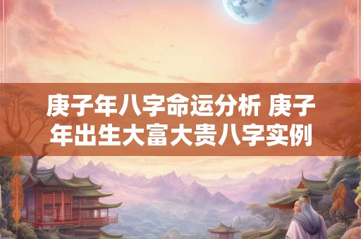 庚子年八字命运分析 庚子年出生大富大贵八字实例