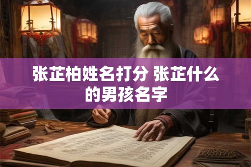 张芷柏姓名打分 张芷什么的男孩名字