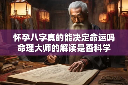 怀孕八字真的能决定命运吗命理大师的解读是否科学