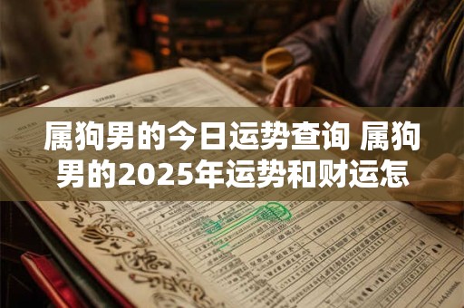 属狗男的今日运势查询 属狗男的2025年运势和财运怎么样