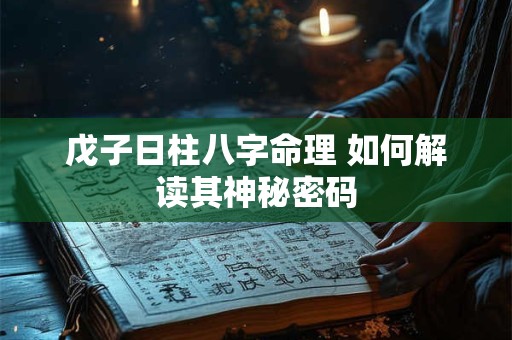 戊子日柱八字命理 如何解读其神秘密码