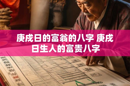 庚戍日的富翁的八字 庚戌日生人的富贵八字