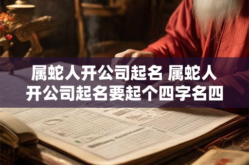 属蛇人开公司起名 属蛇人开公司起名要起个四字名四个字的名