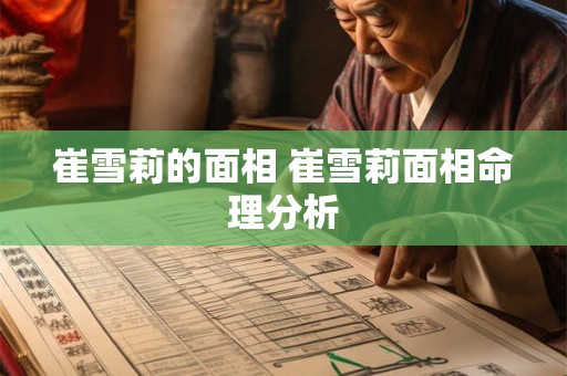 崔雪莉的面相 崔雪莉面相命理分析