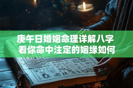庚午日婚姻命理详解八字 看你命中注定的姻缘如何