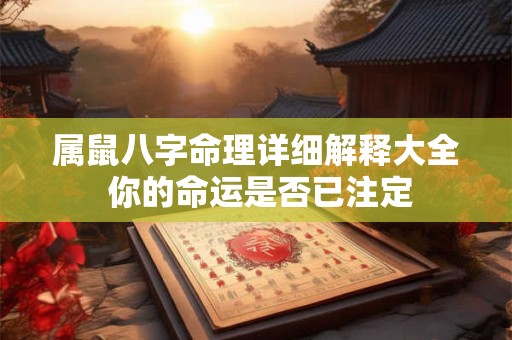 属鼠八字命理详细解释大全 你的命运是否已注定