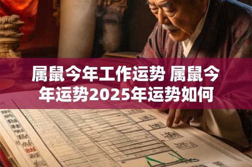 属鼠今年工作运势 属鼠今年运势2025年运势如何