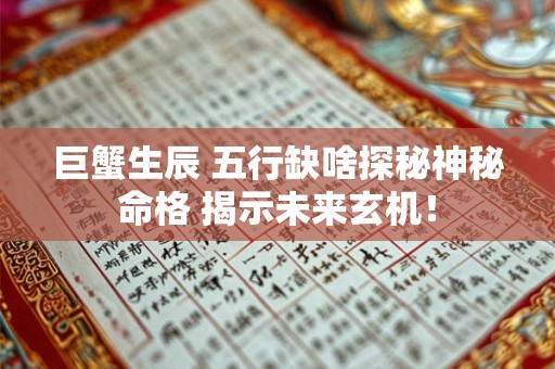 巨蟹生辰 五行缺啥探秘神秘命格 揭示未来玄机！
