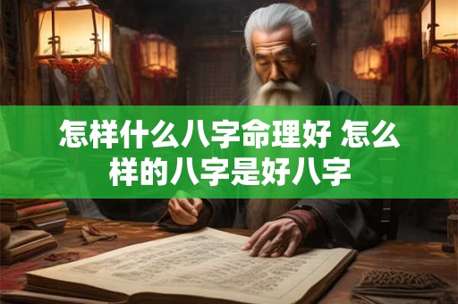 怎样什么八字命理好 怎么样的八字是好八字