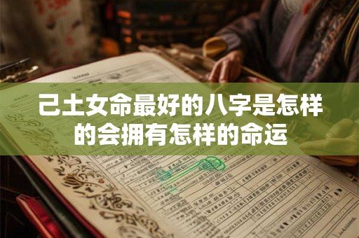 己土女命最好的八字是怎样的会拥有怎样的命运