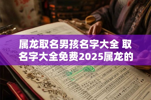 属龙取名男孩名字大全 取名字大全免费2025属龙的男孩子