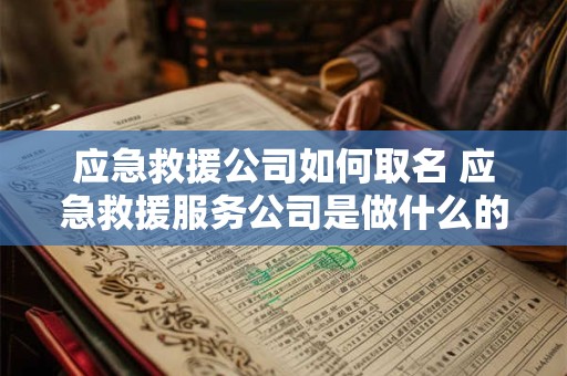 应急救援公司如何取名 应急救援服务公司是做什么的