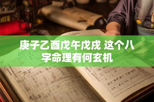 庚子乙酉戊午戊戌 这个八字命理有何玄机