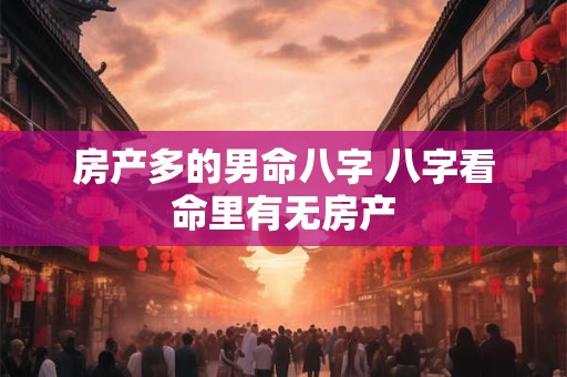 房产多的男命八字 八字看命里有无房产