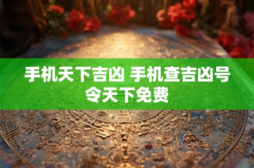手机天下吉凶 手机查吉凶号令天下免费 手机天下吉凶 手机查吉凶号令天下免费