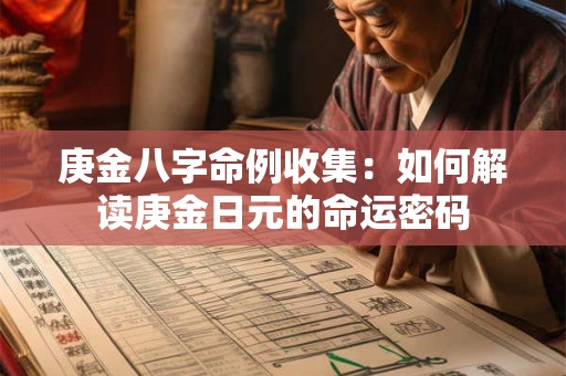 庚金八字命例收集：如何解读庚金日元的命运密码