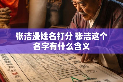 张洁漫姓名打分 张洁这个名字有什么含义