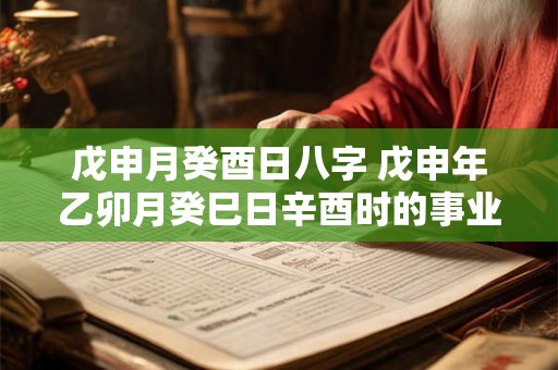 戊申月癸酉日八字 戊申年乙卯月癸巳日辛酉时的事业、财运