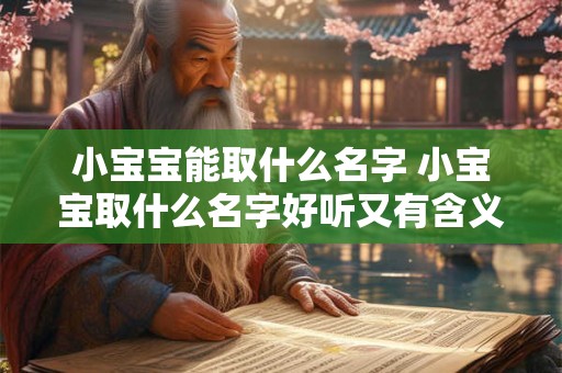 小宝宝能取什么名字 小宝宝取什么名字好听又有含义 小宝宝能取什么名字 小宝宝取什么名字好听又有含义
