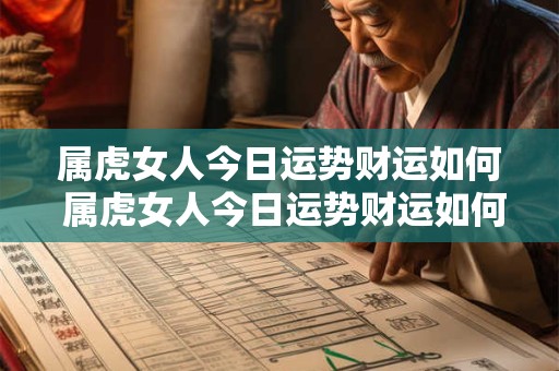 属虎女人今日运势财运如何 属虎女人今日运势财运如何看