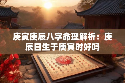 庚寅庚辰八字命理解析：庚辰日生于庚寅时好吗