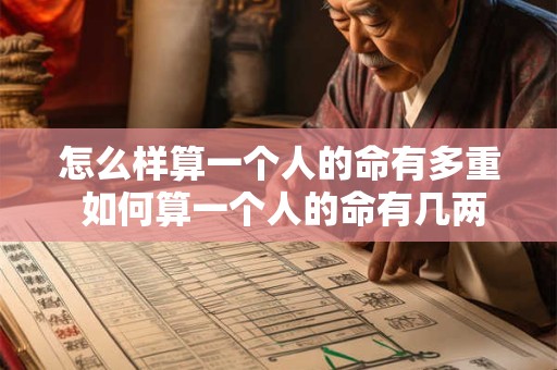 怎么样算一个人的命有多重 如何算一个人的命有几两几钱