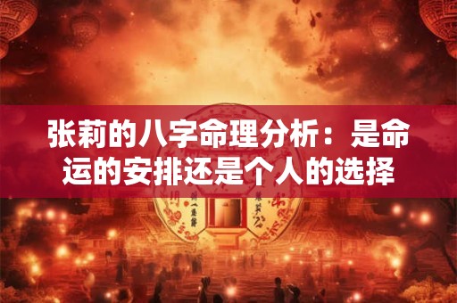 张莉的八字命理分析：是命运的安排还是个人的选择