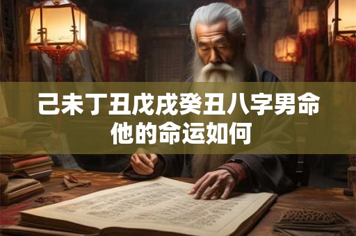 己未丁丑戊戌癸丑八字男命 他的命运如何