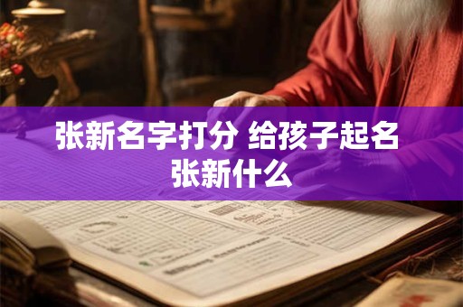 张新名字打分 给孩子起名 张新什么
