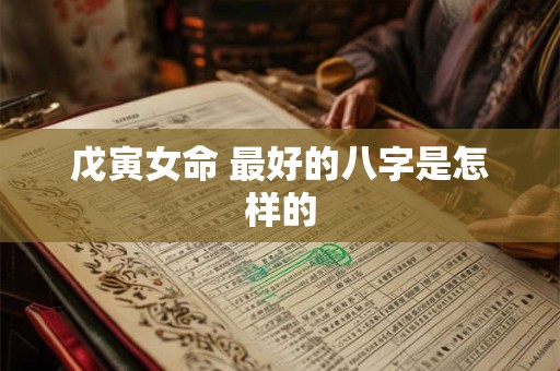 戊寅女命 最好的八字是怎样的 戊寅女命 最好的八字是怎样的