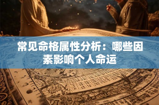 常见命格属性分析：哪些因素影响个人命运